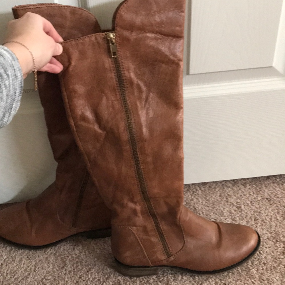Steve Madden camel knee high boots